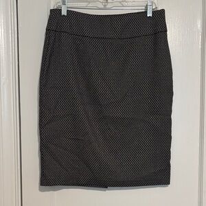 Soho Black Geometric Pencil Skirt